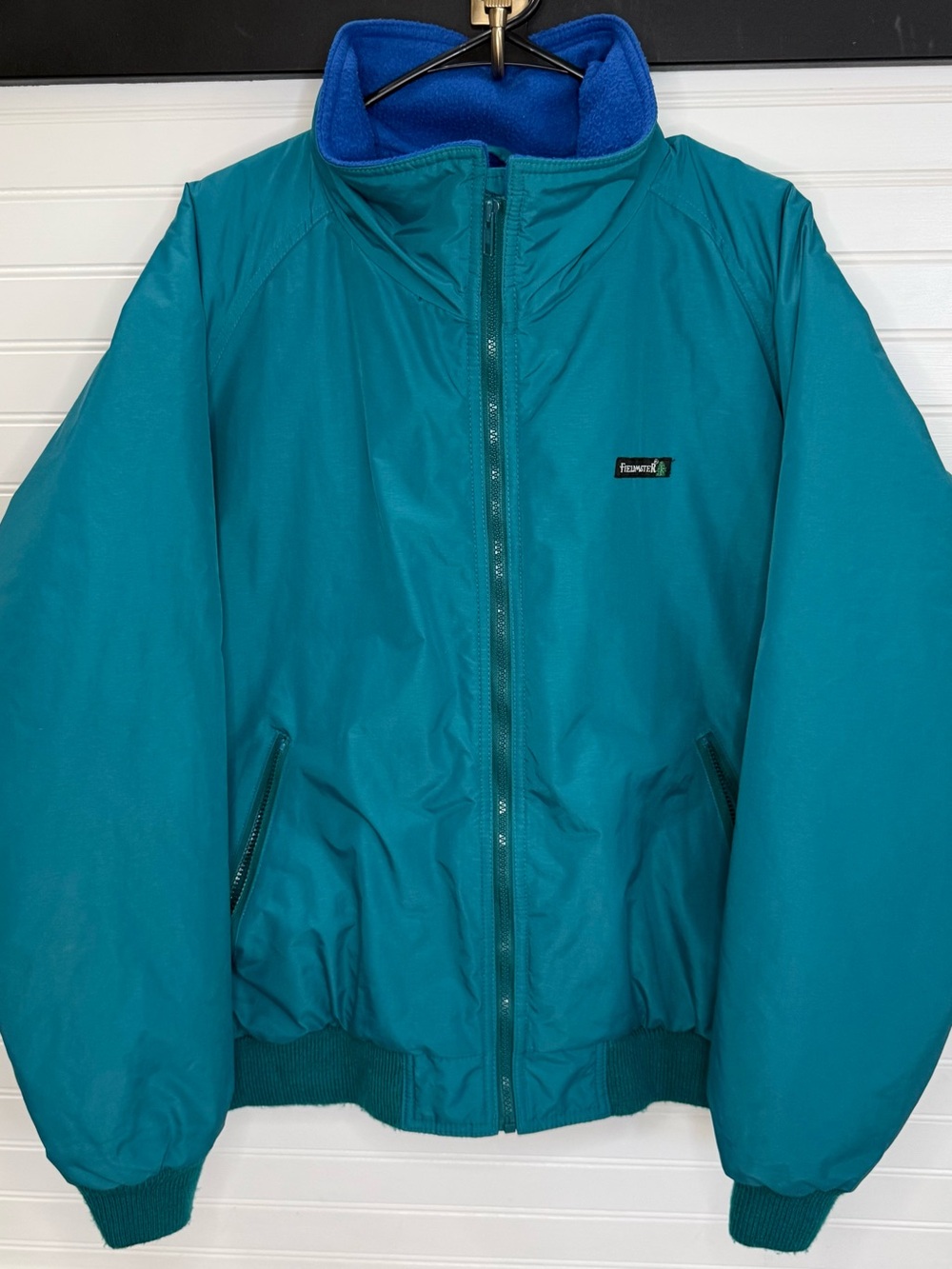 Vintage Sears Fieldmaster Bomber Jacket with  Blue Fleece Collar - XL